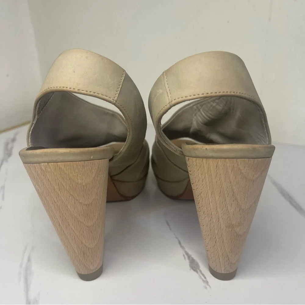 COCLICO LARKSPUR Ruched Leather Open Toe Sandal MADE IN SPAIN  EU Sz 37.5/US 7.5